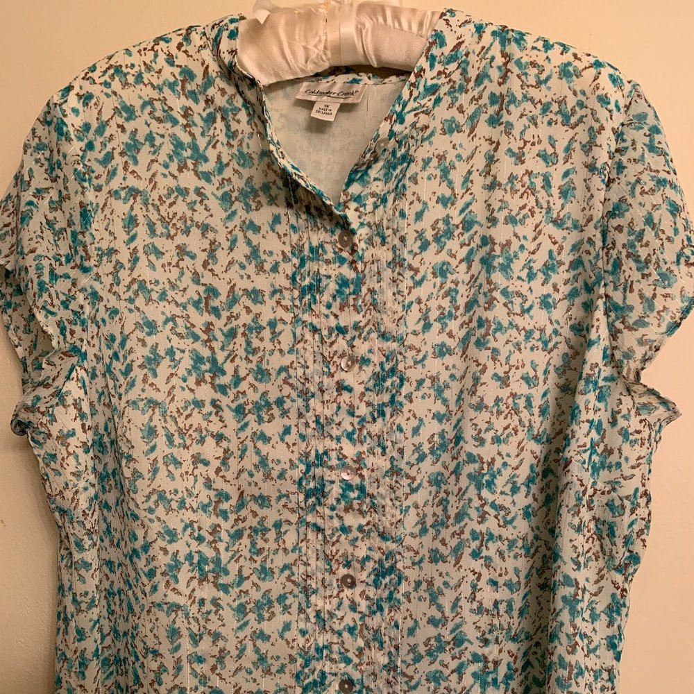 Ultra Feminine Cap Sleeve Blouse 1x